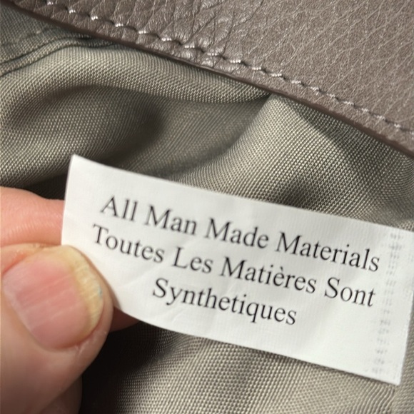 SONDRA ROBERTS Squared Gray Vegan Leather Double Handle Large Hobo Shoulder Bag - Picture 10 of 11